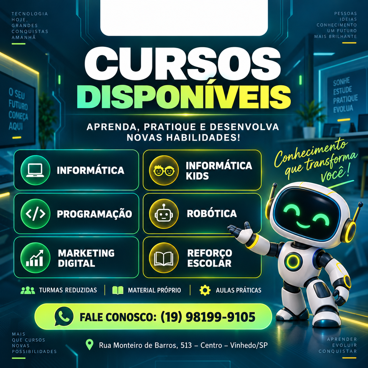 Cursos de tecnologia e outras capacitações 