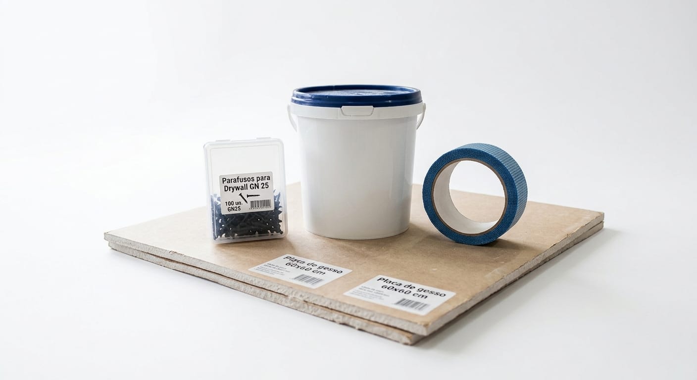 Kit reparo em drywall DIY com placas 60 x 60 cm
