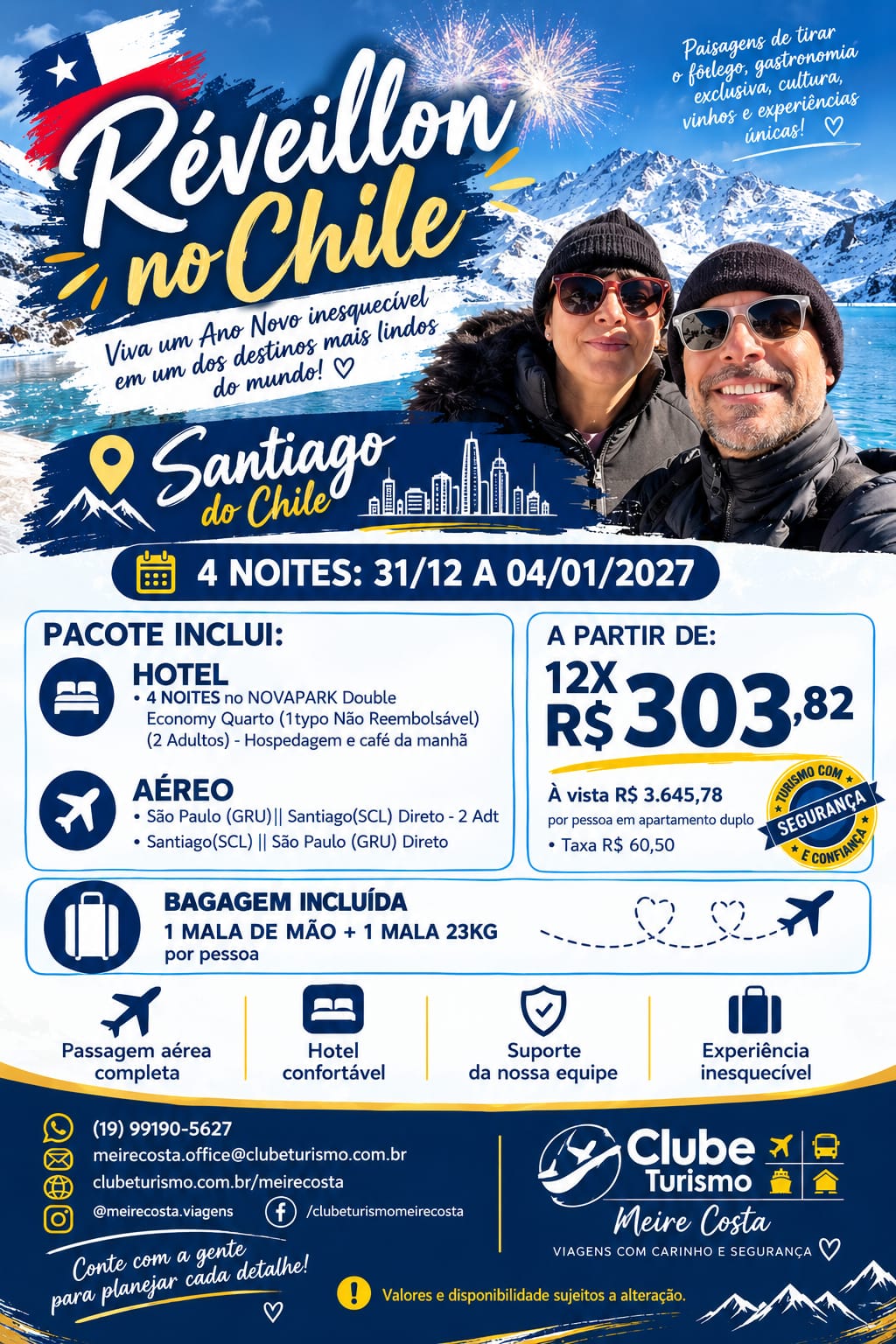 Réveillon em Santiago do Chile com aéreo e hotel