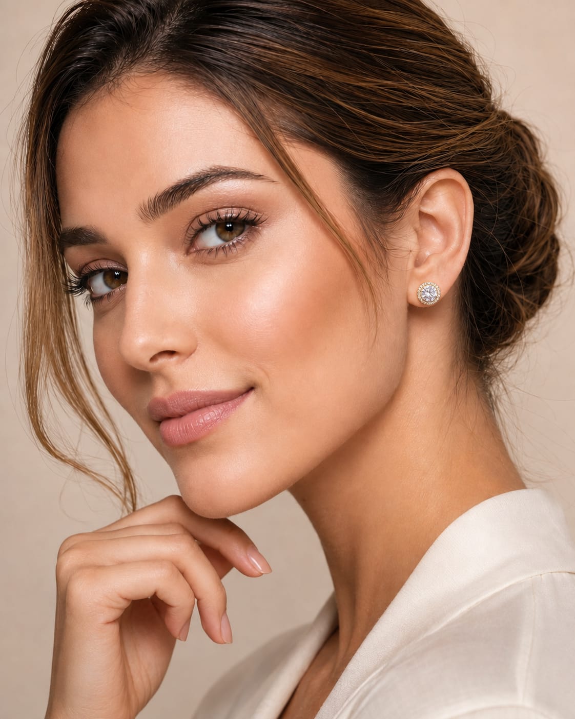 Brinco ponto de luz banhado a ouro