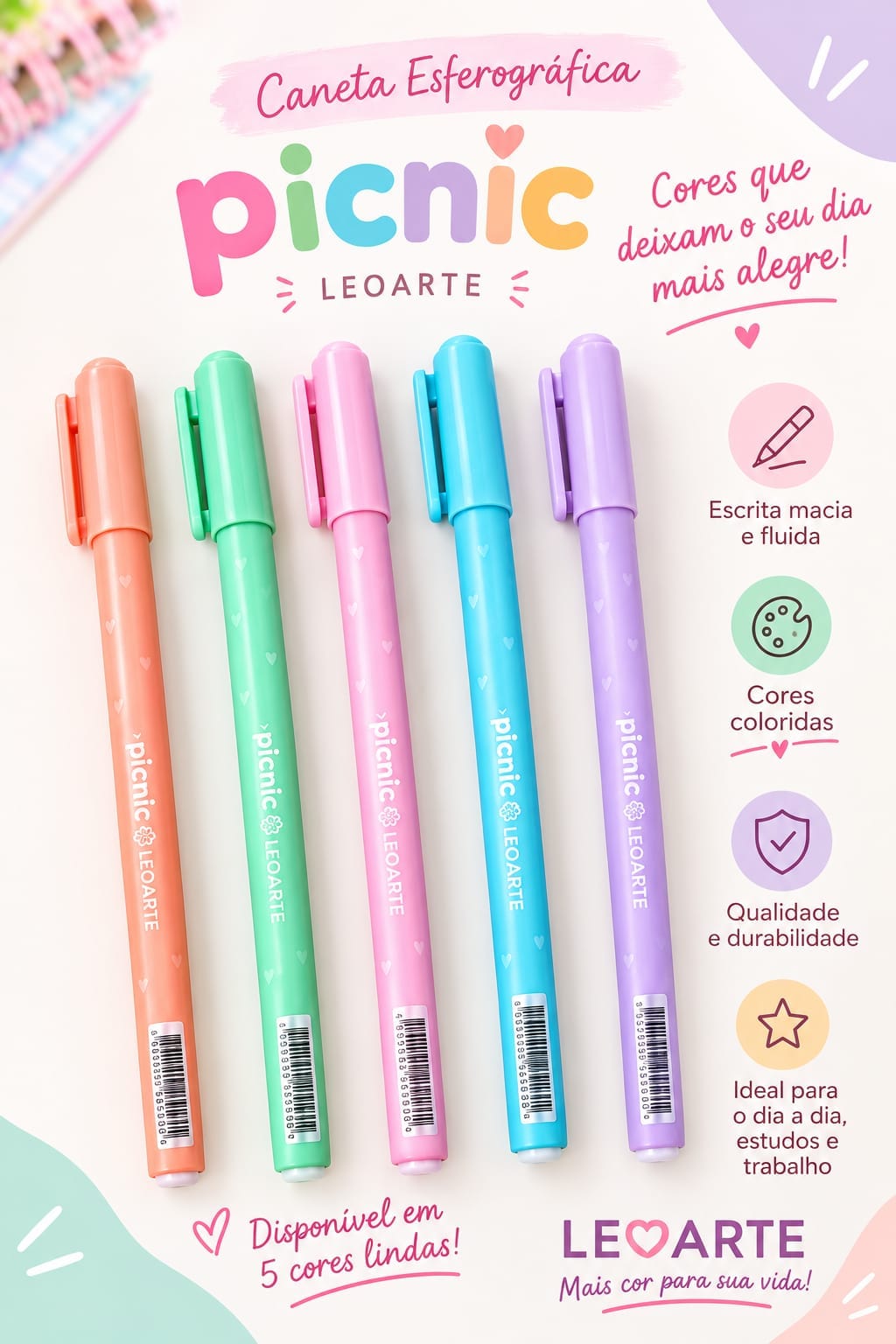 Caneta esferográfica Picnic Leoarte 